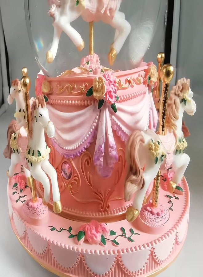 SINGEEK You are My Sunshine Music Box Carousel Horse Color Lights Unicorn Musical Snow Globe for Girls and Women Sister Daughter Mom Birthday Anniversary Valentine - Image 3